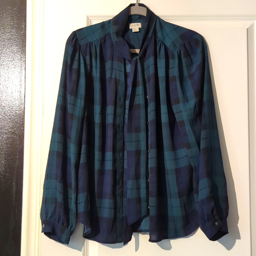 JCrew Tartan Button Down with Necktie